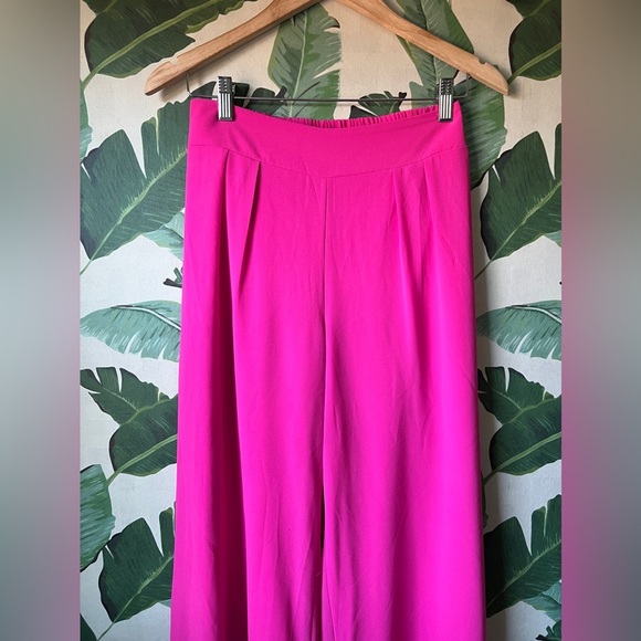 Miss Avenue Womens Pink Palazzo Pants Wide Leg Pants Hot Pink Small - Picture 4 of 9
